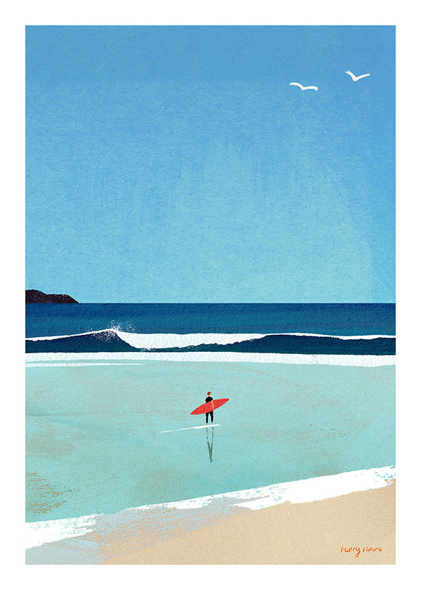 Arte sportiva: surfista sulla riva