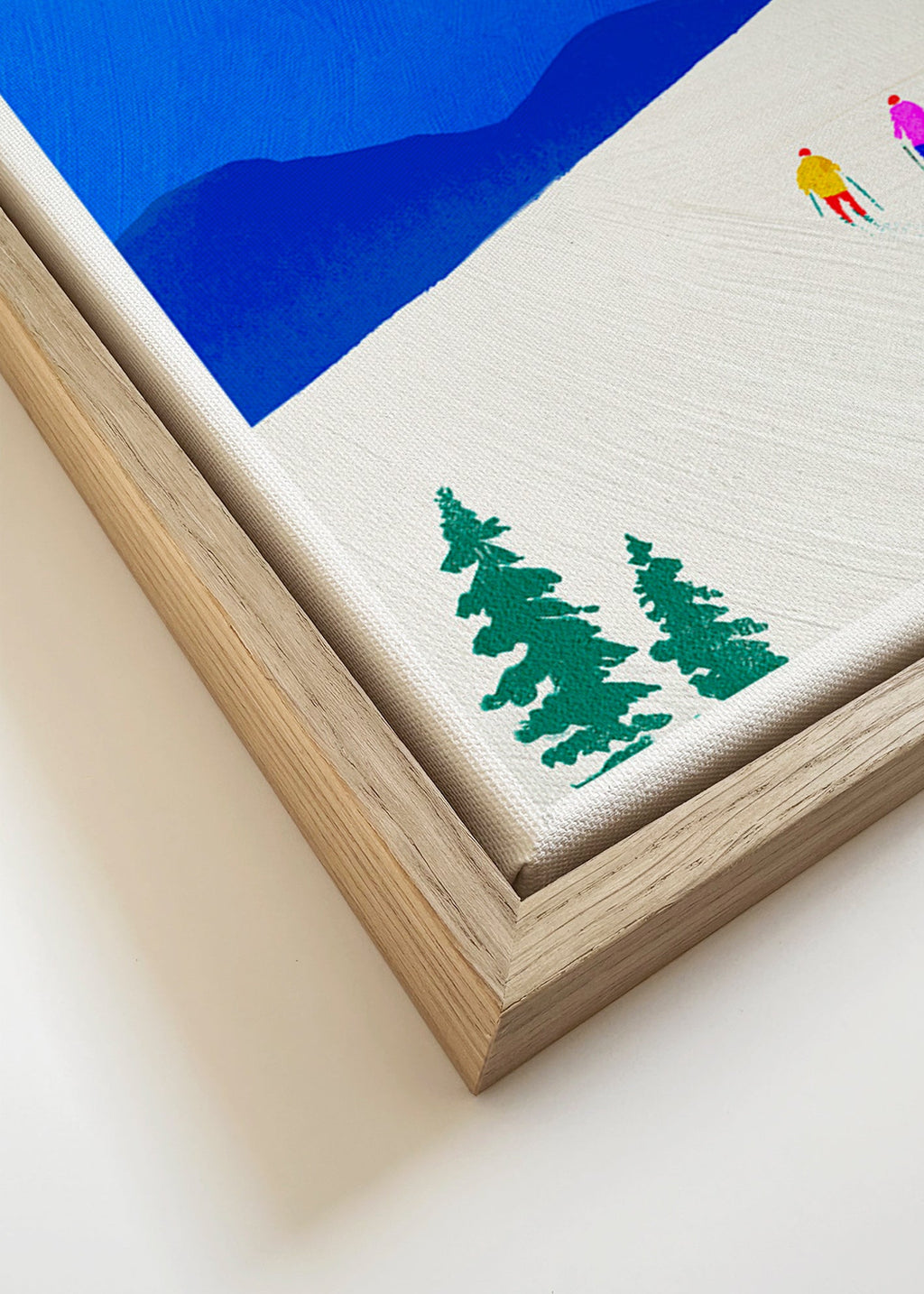 Arte sportiva: sciatori su pendio innevato – Canvas detail