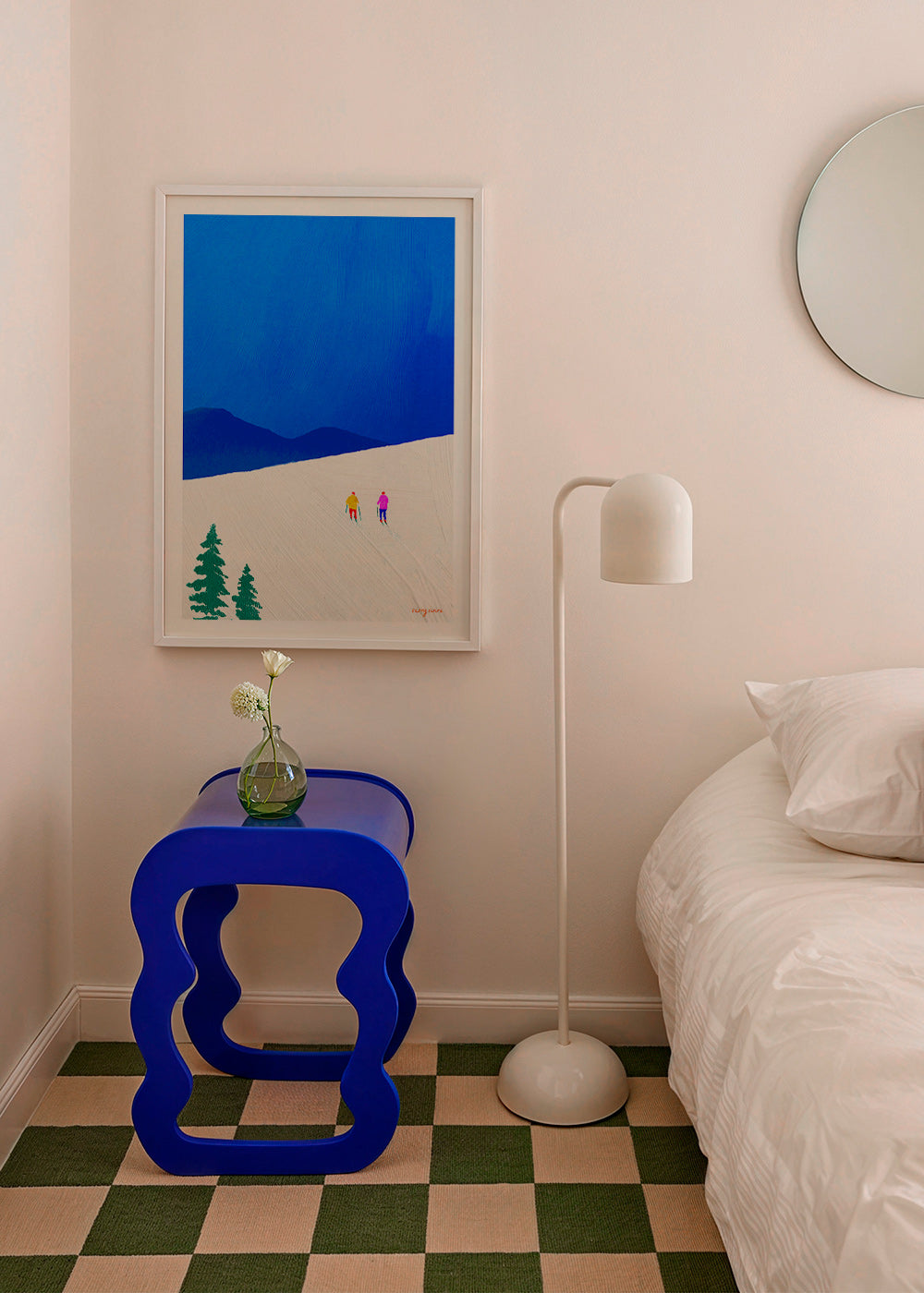 Arte sportiva: sciatori su pendio innevato – Product3