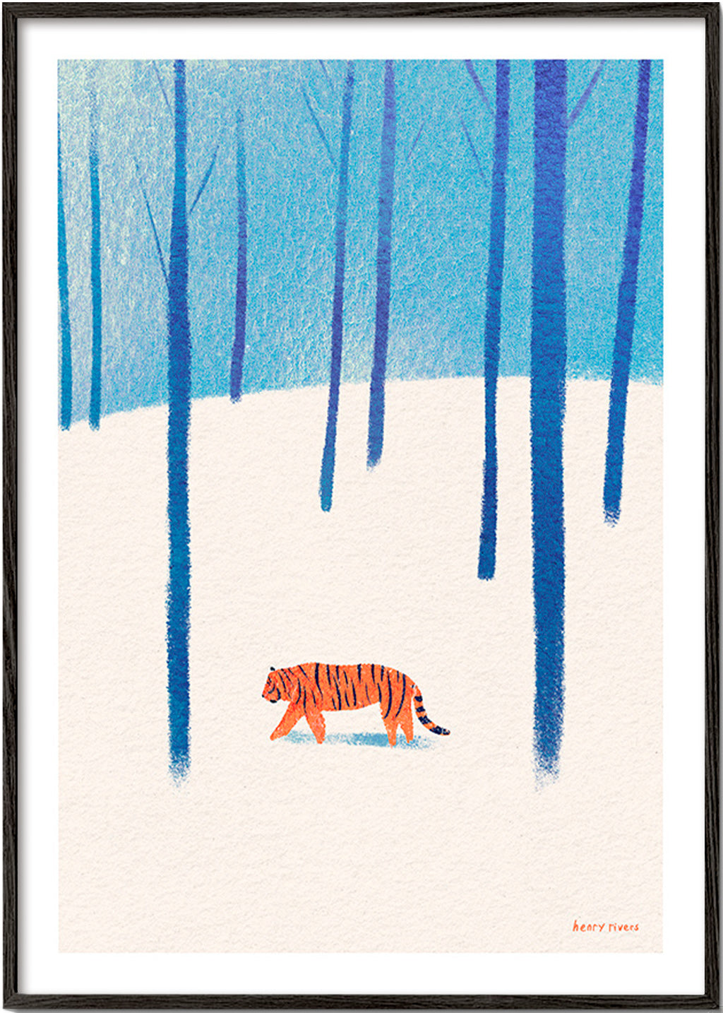 Opera tigre nella neve – Black Frame