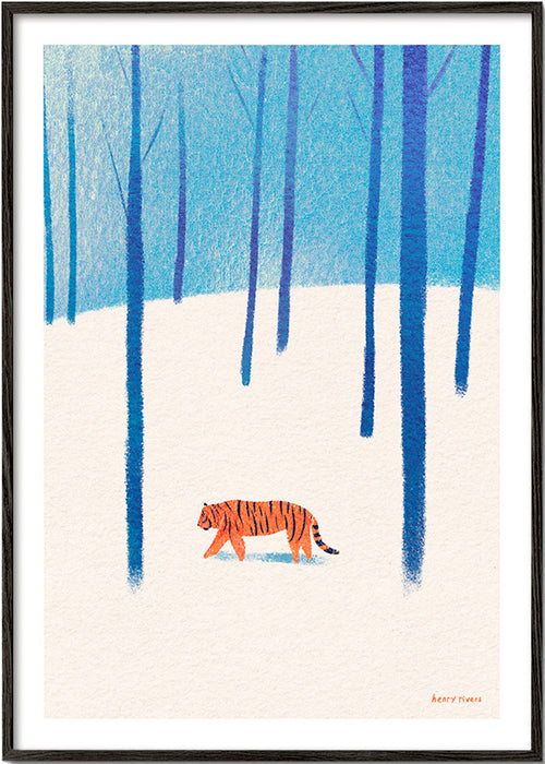 Opera tigre nella neve – Black Frame