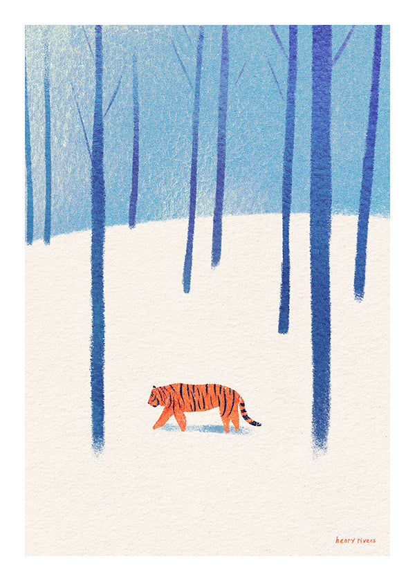 Opera tigre nella neve