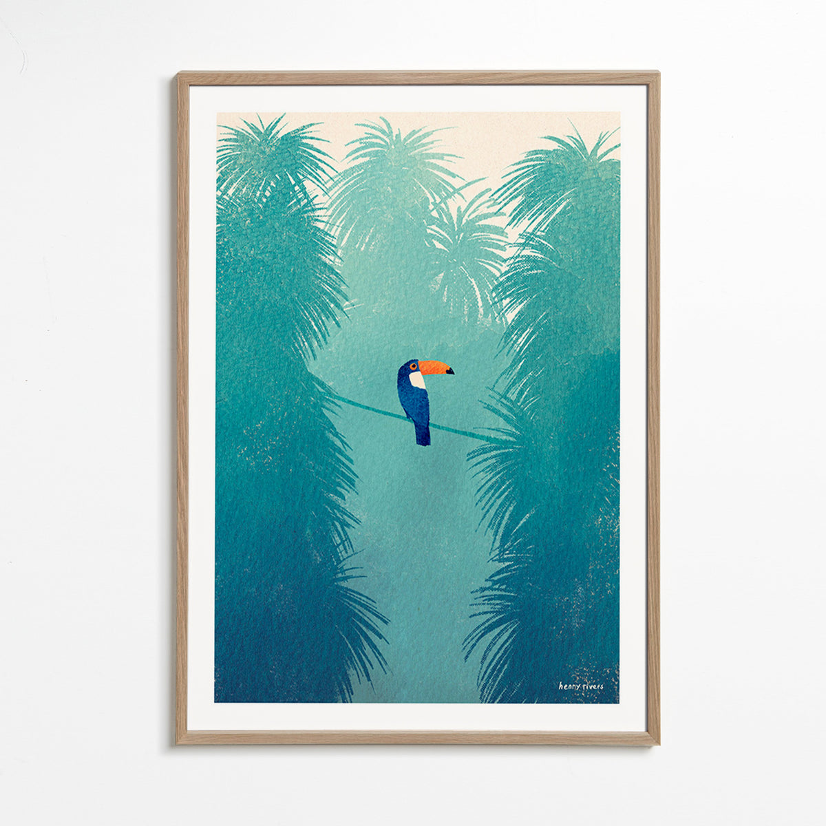 Tucano su ramo tropicale – Oak Frame