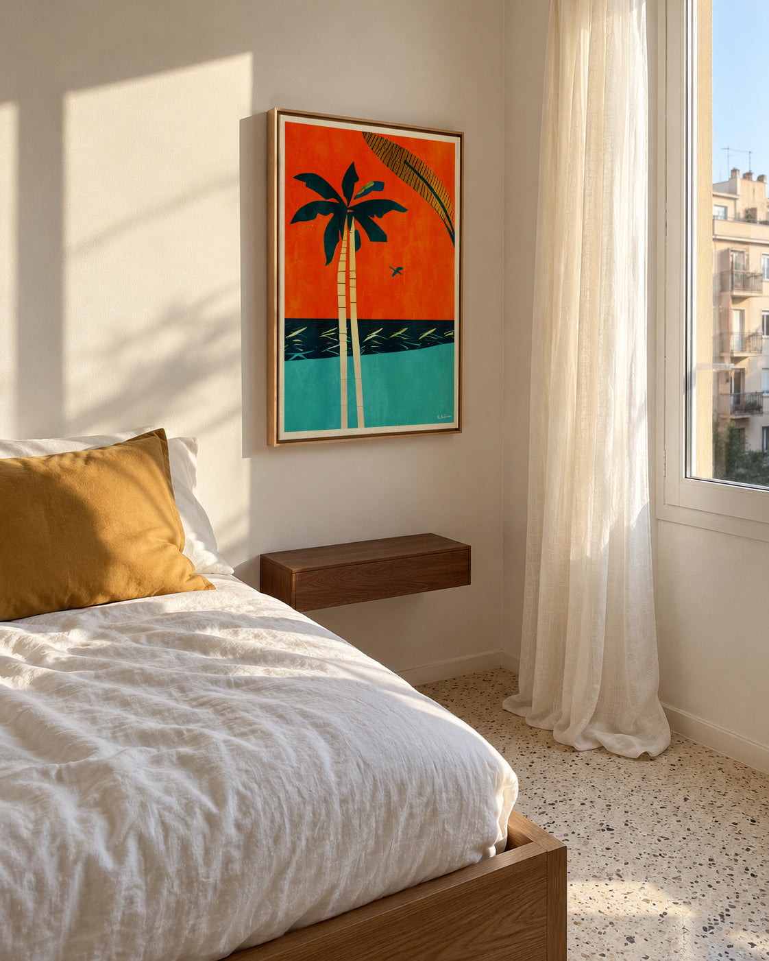 Barbados Sunset - Framed canvas in an interior