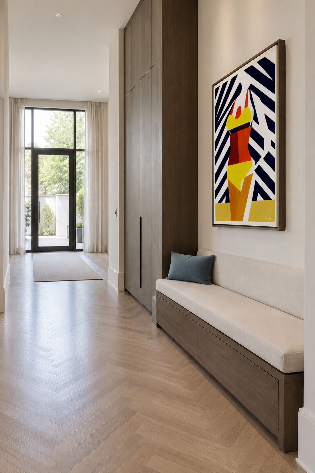 Bikini Sunshine Days - Framed canvas in an interior