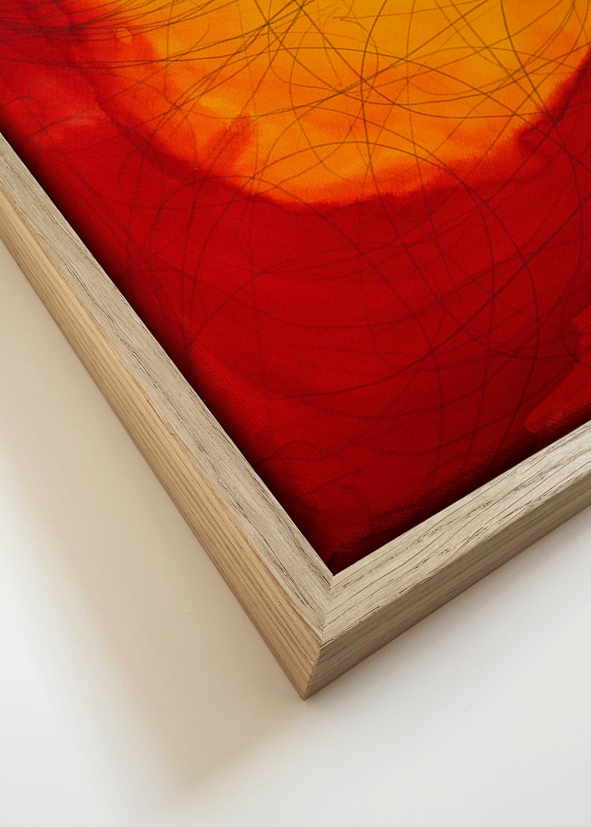 Quadro astratto rosso e giallo – Canvas detail