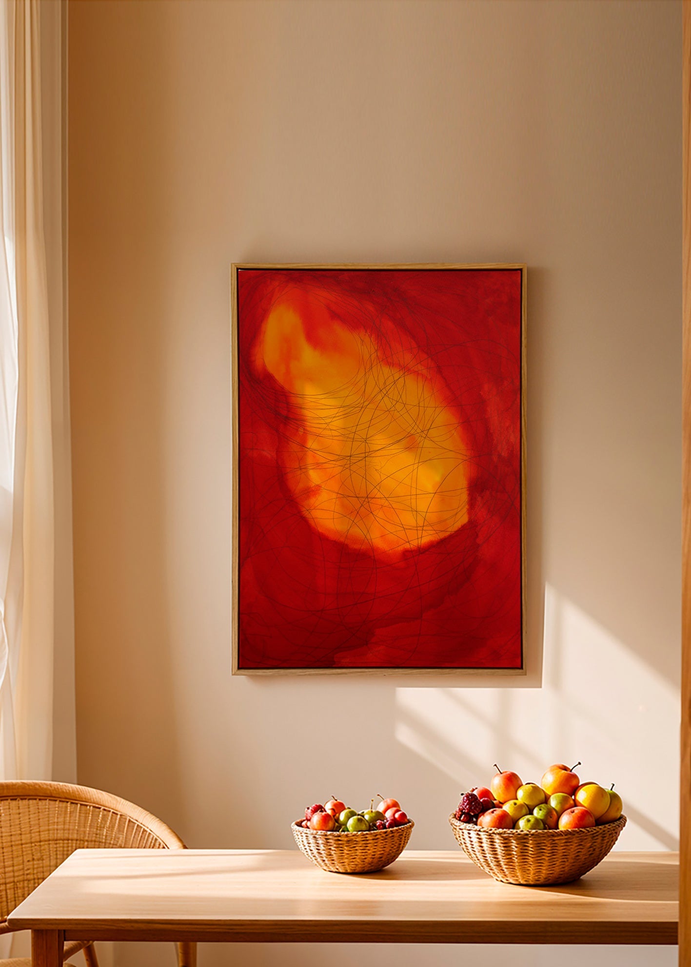 Quadro astratto rosso e giallo – Canvas2