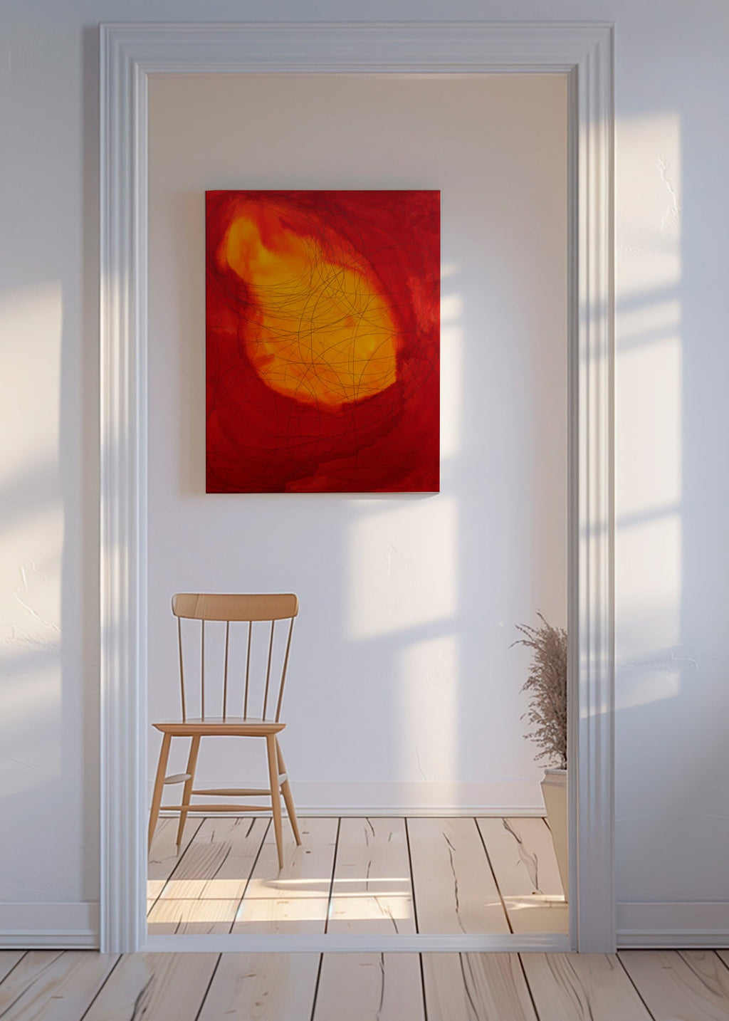 Quadro astratto rosso e giallo – Canvas