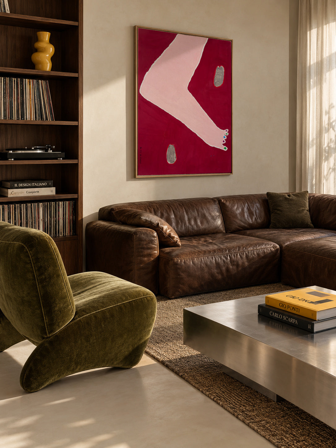 Mi pie en verano - Alicia Merino - Framed canvas in an interior