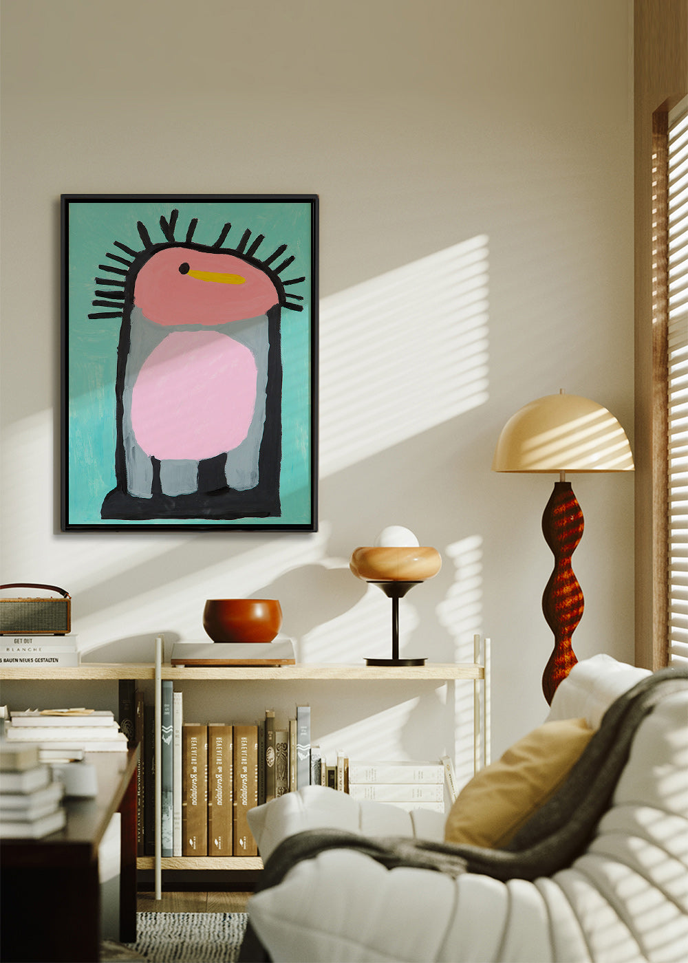 Stampa per bambini pinguino rosa giocoso – Canvas1