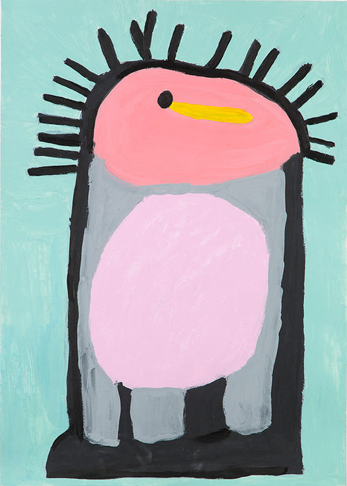 Stampa per bambini pinguino rosa giocoso