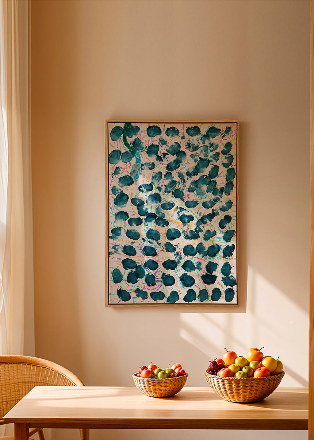 Quadro astratto con macchie blu scuro – Canvas2