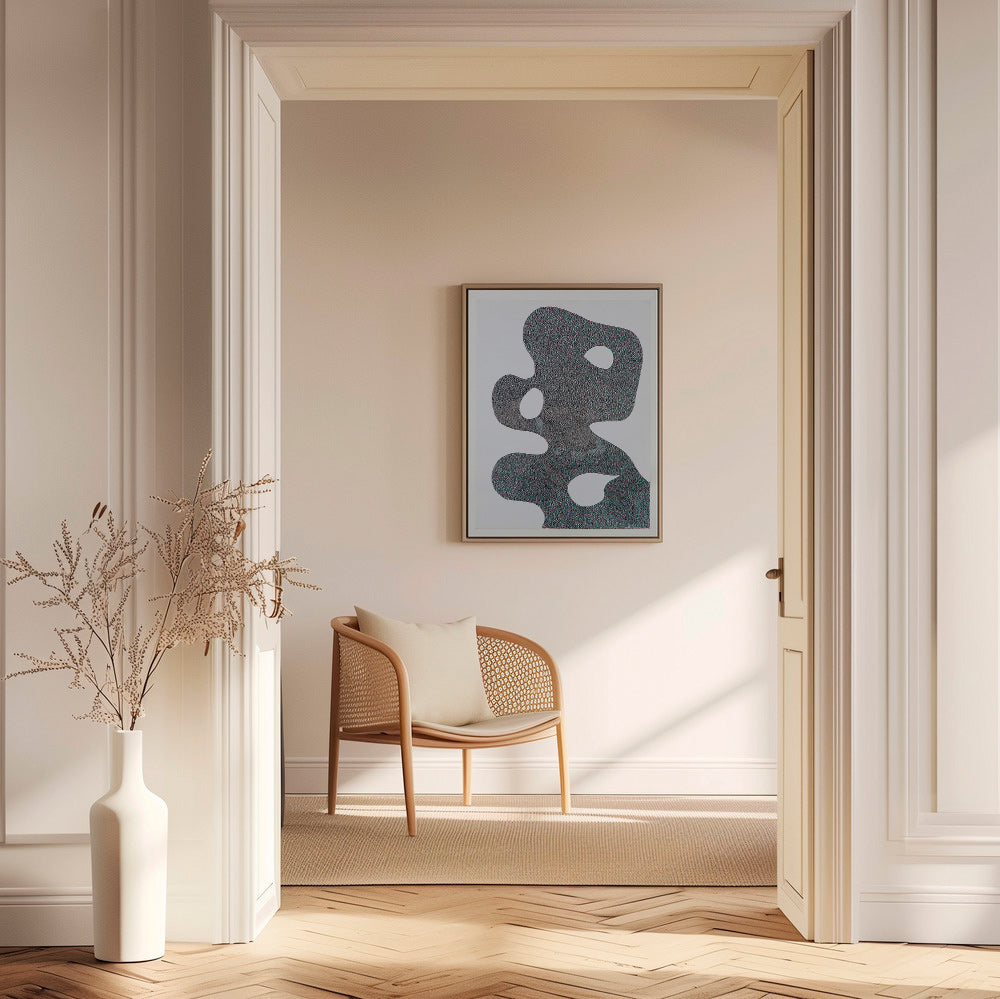 Quadro astratto puntinato a grande silhouette – Canvas1