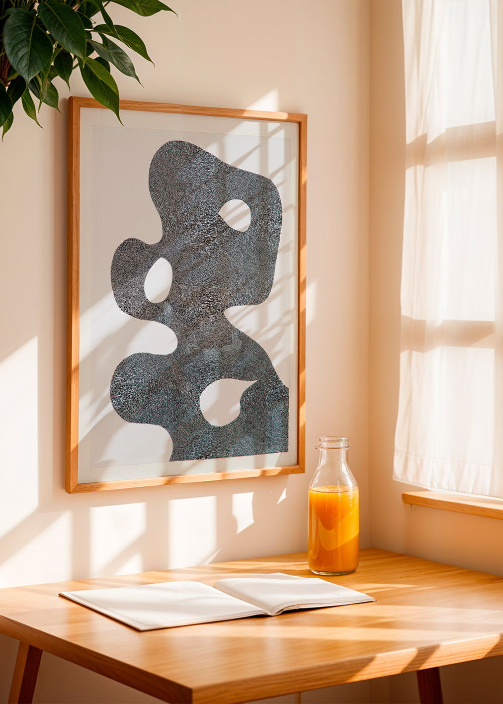 Quadro astratto puntinato a grande silhouette – Product1