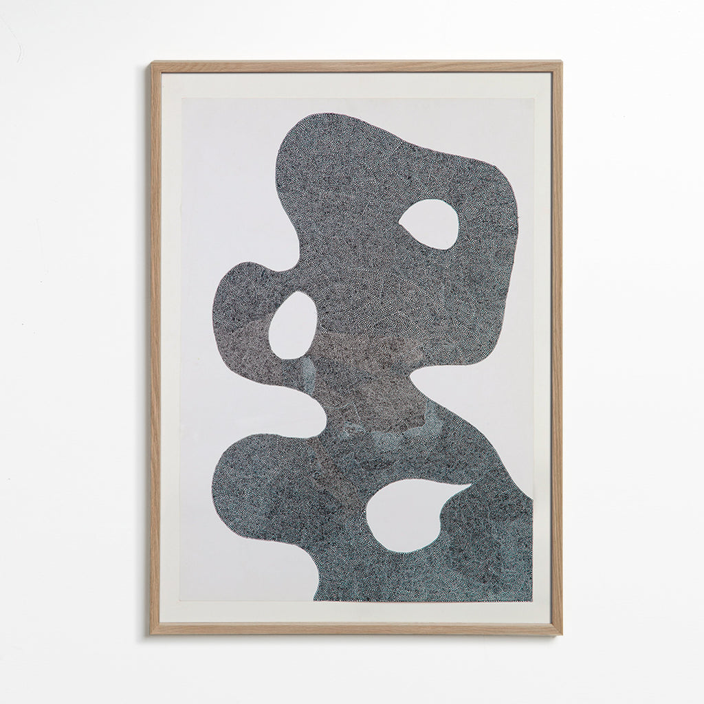 Quadro astratto puntinato a grande silhouette – Oak Frame