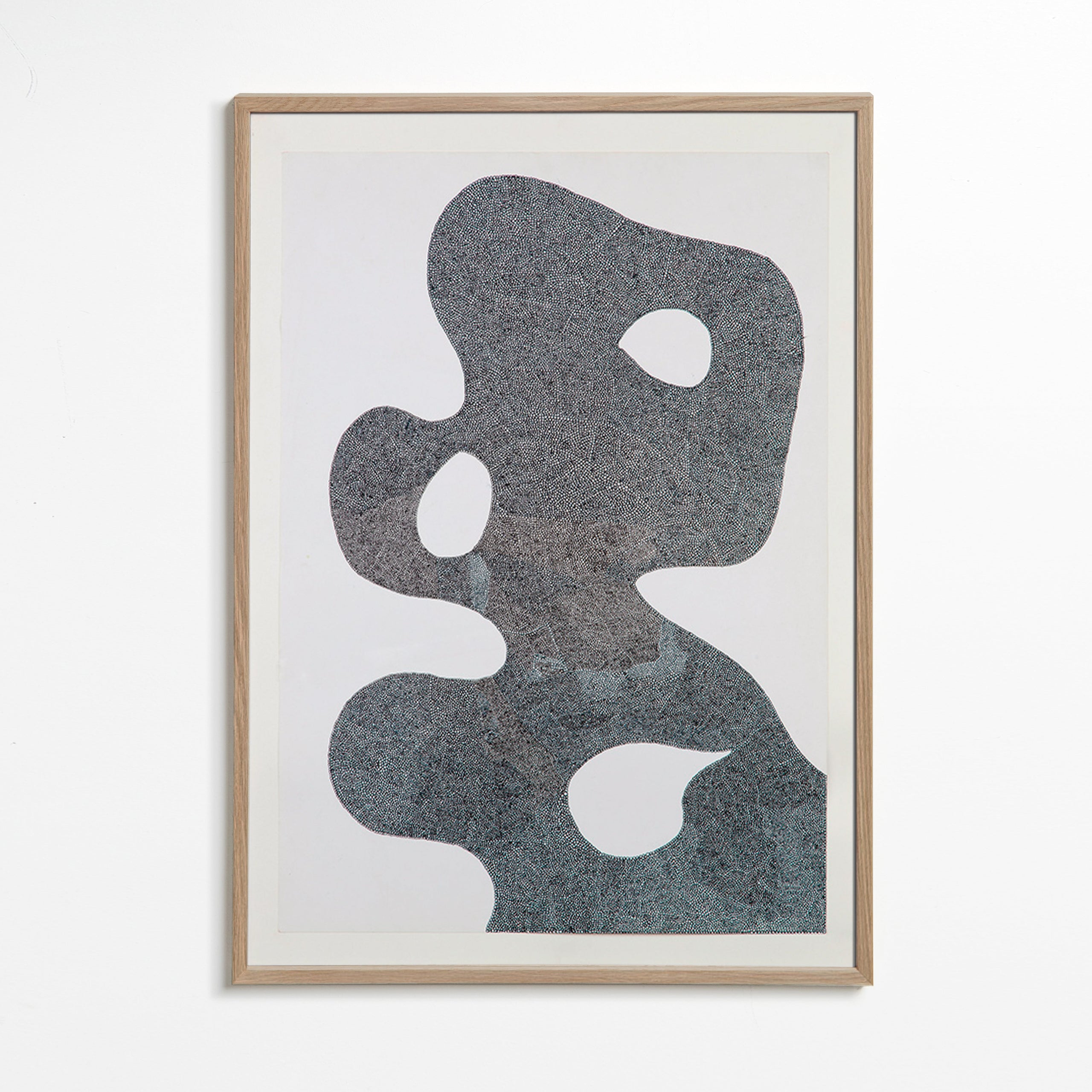 Quadro astratto puntinato a grande silhouette – Oak Frame
