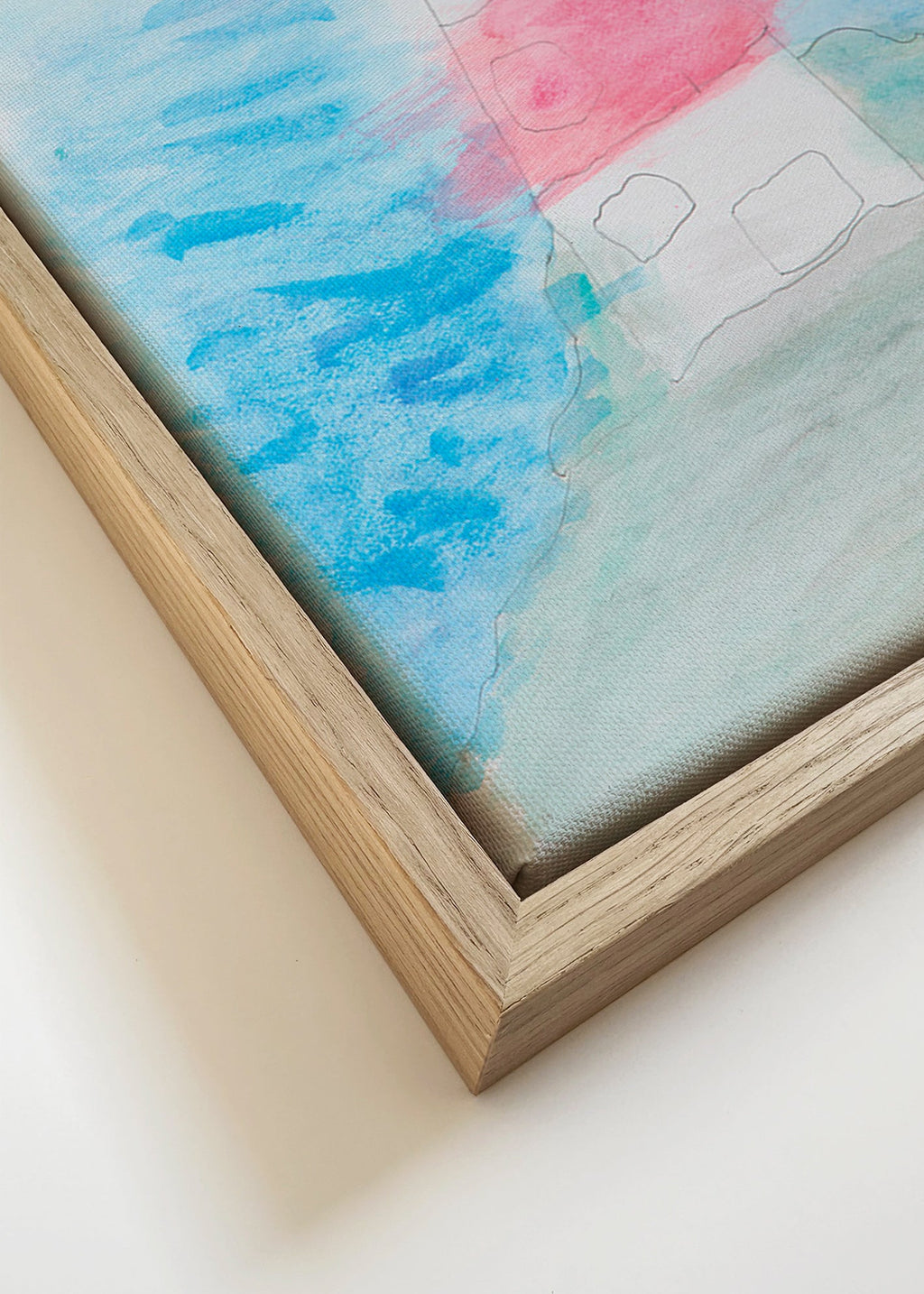 Arte paesaggistica: faro ad acquerello – Canvas detail