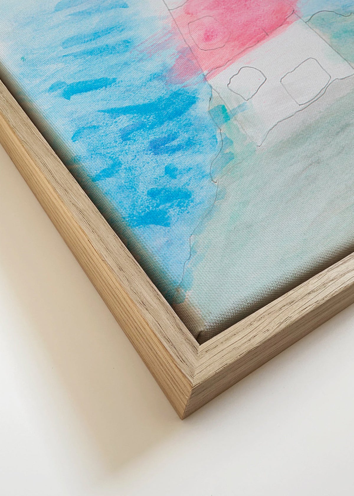 Arte paesaggistica: faro ad acquerello – Canvas detail