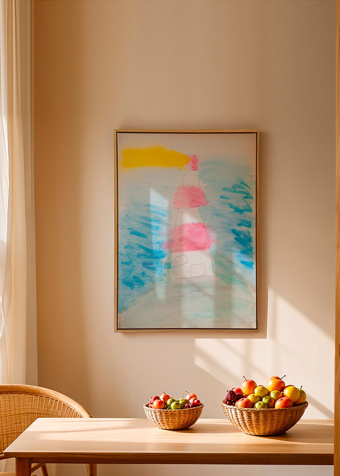 Arte paesaggistica: faro ad acquerello – Canvas1