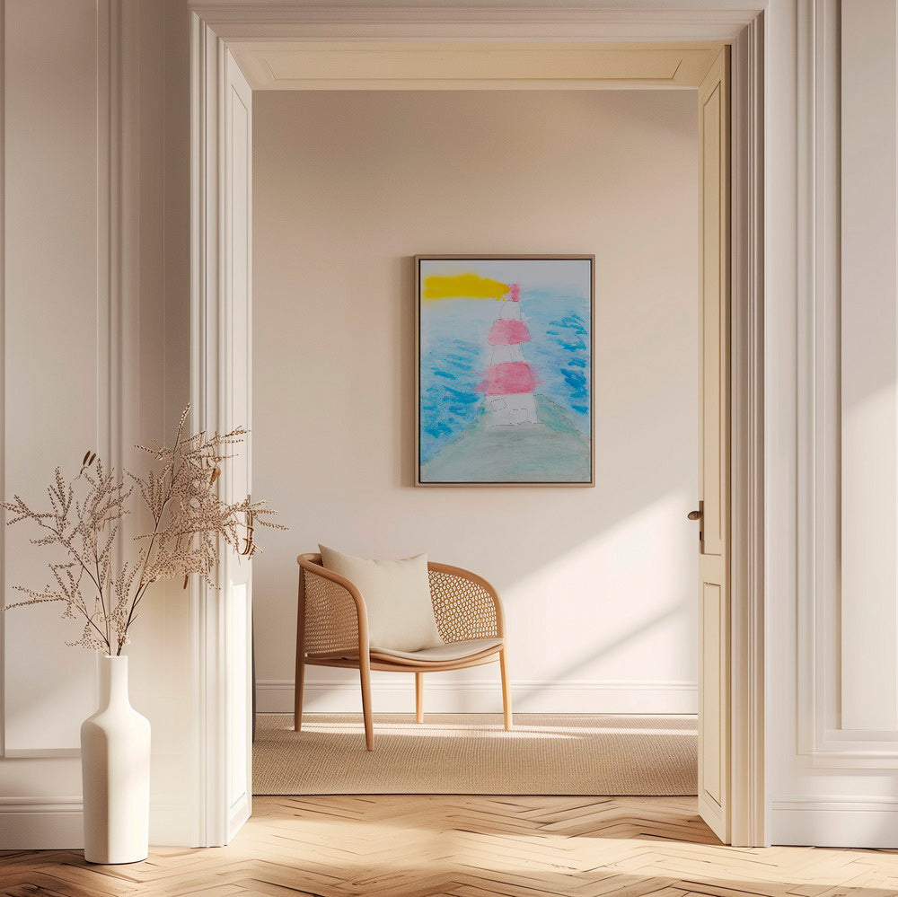Arte paesaggistica: faro ad acquerello – Canvas2