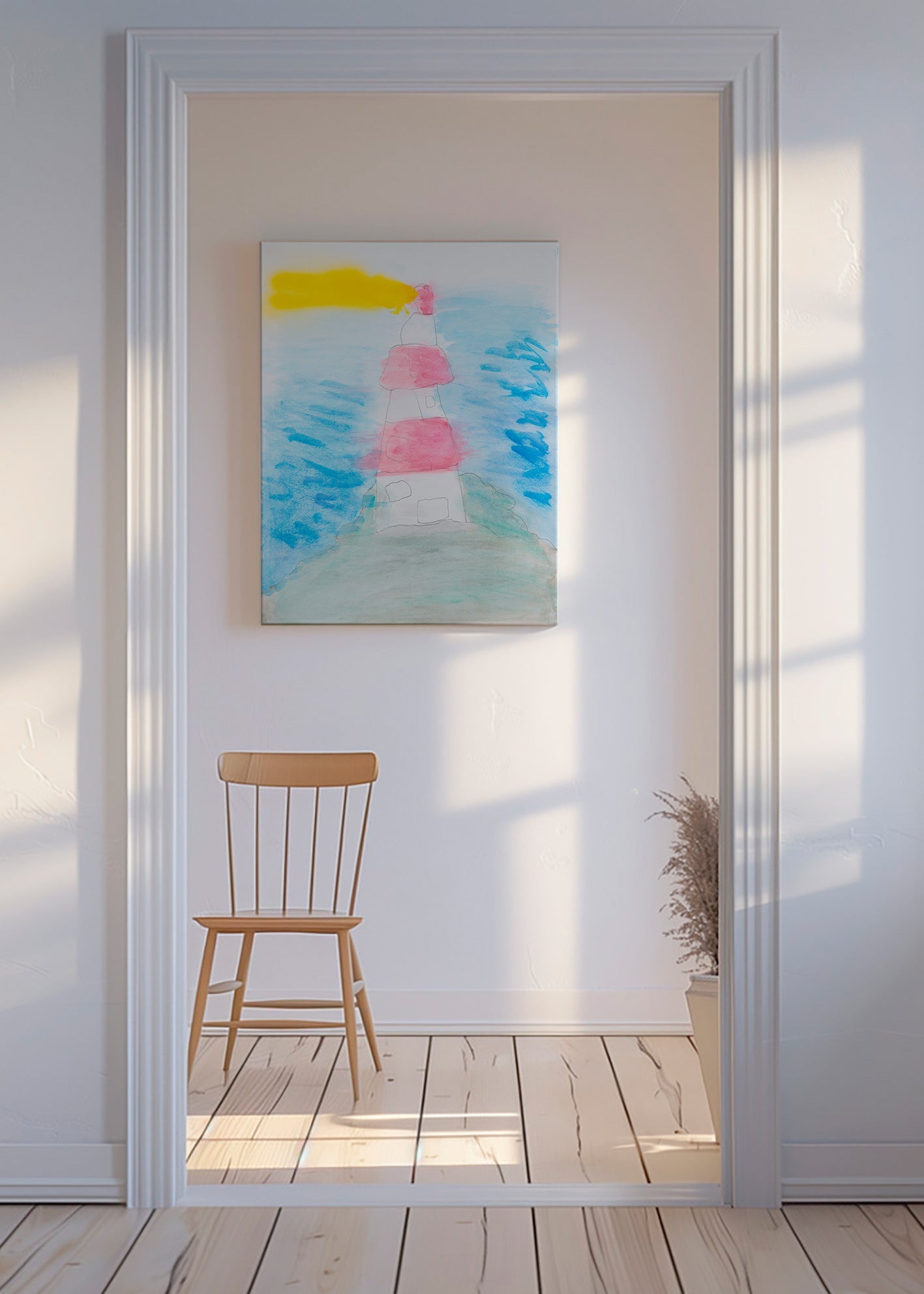Arte paesaggistica: faro ad acquerello – Canvas
