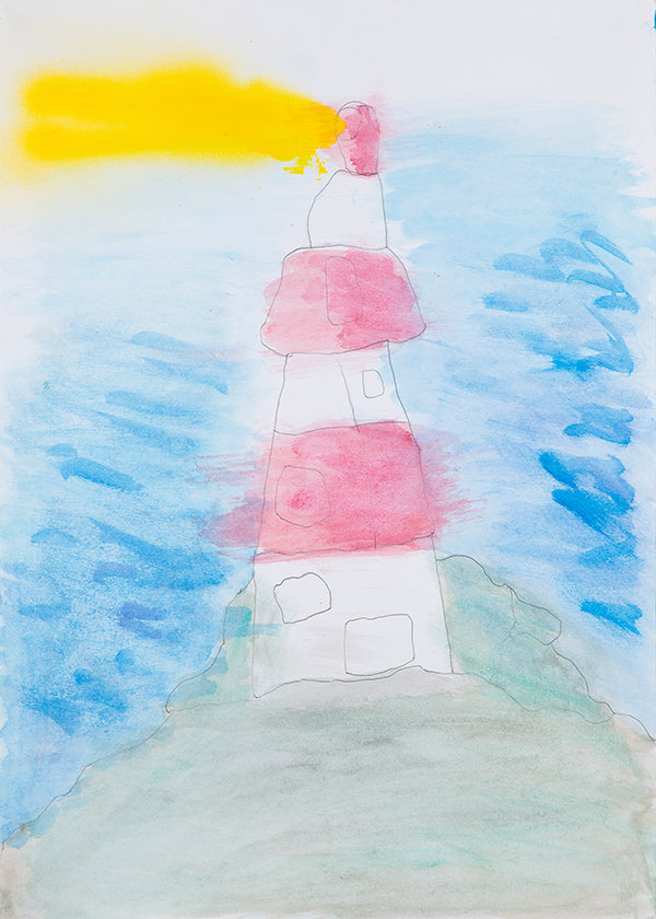 Arte paesaggistica: faro ad acquerello
