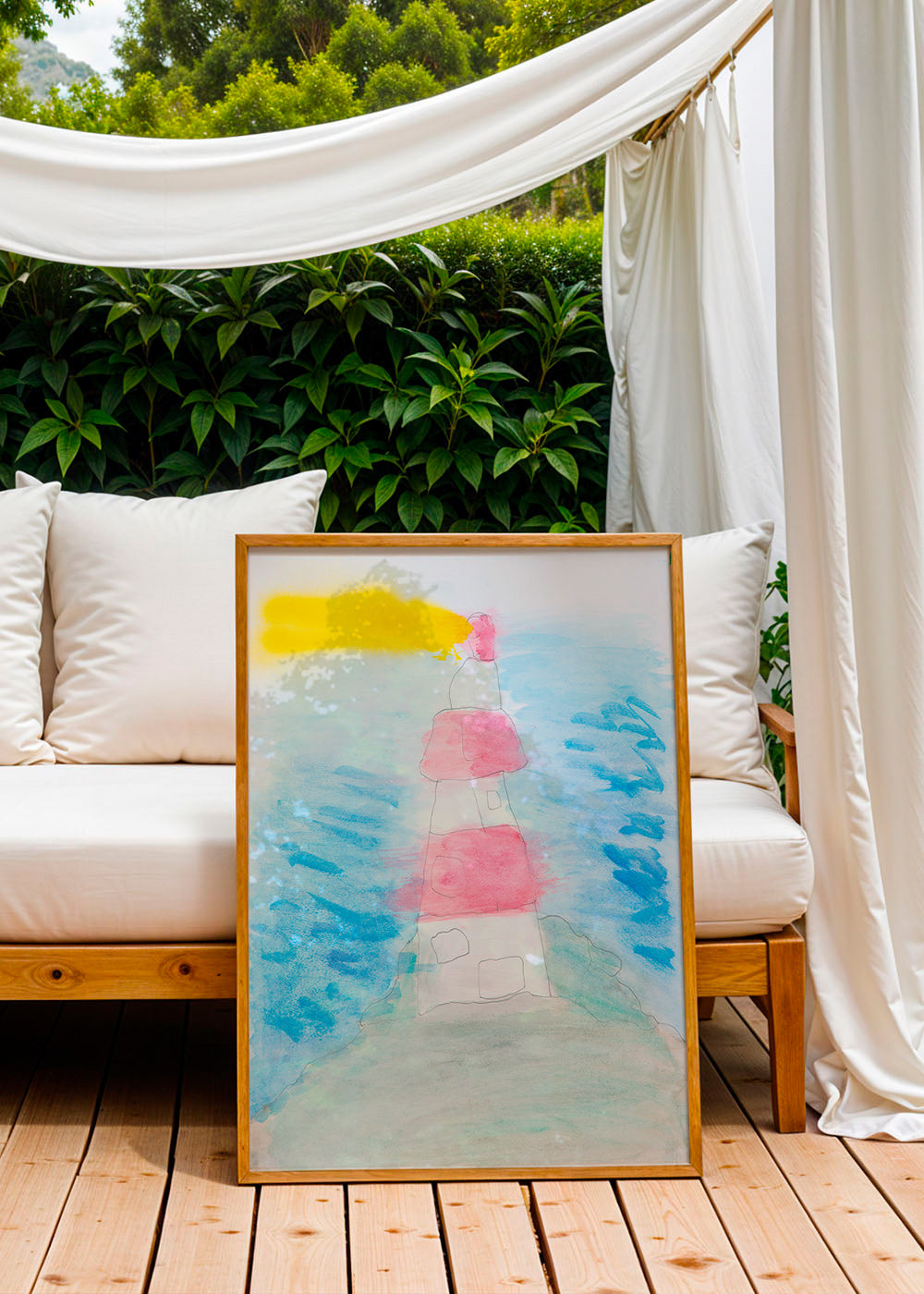 Arte paesaggistica: faro ad acquerello – Product1