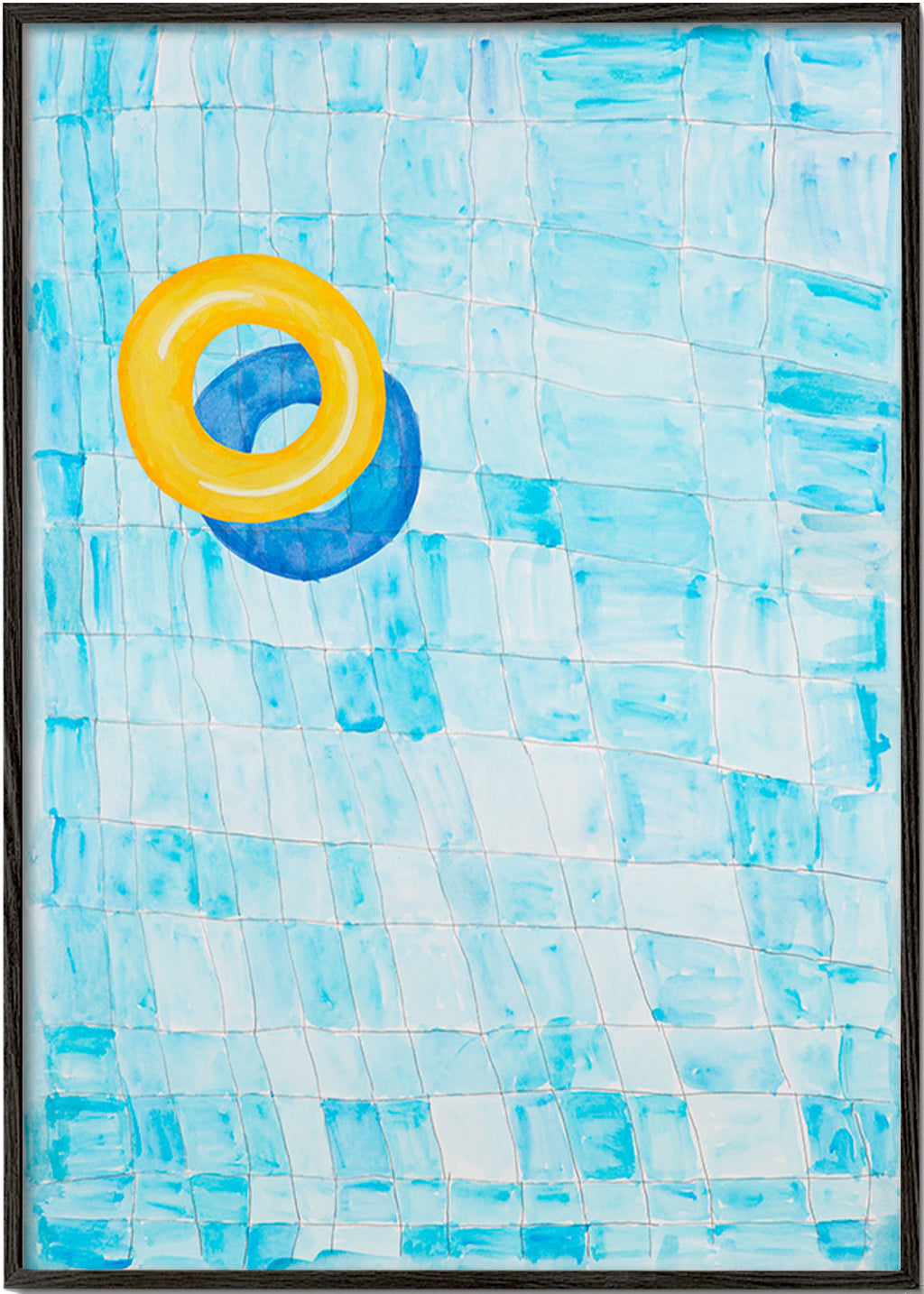 Quadro minimalista con ciambella gialla – Black Frame