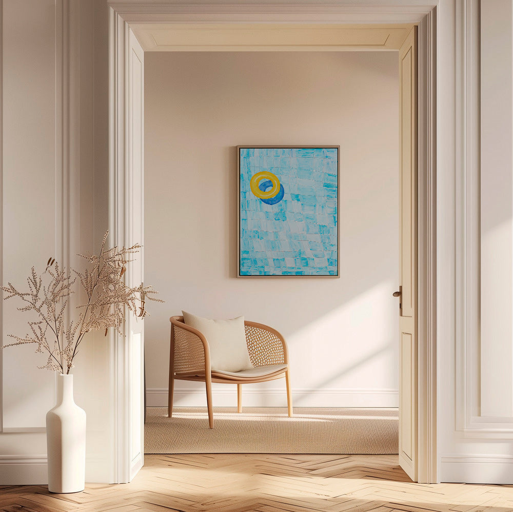 Quadro minimalista con ciambella gialla – Canvas1