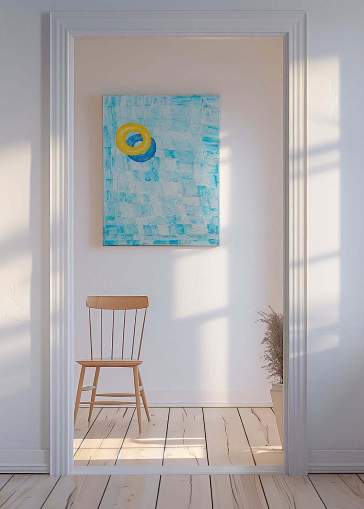 Quadro minimalista con ciambella gialla – Canvas