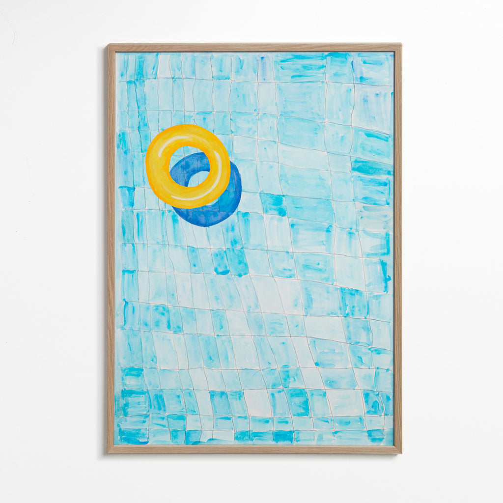 Quadro minimalista con ciambella gialla – Oak Frame