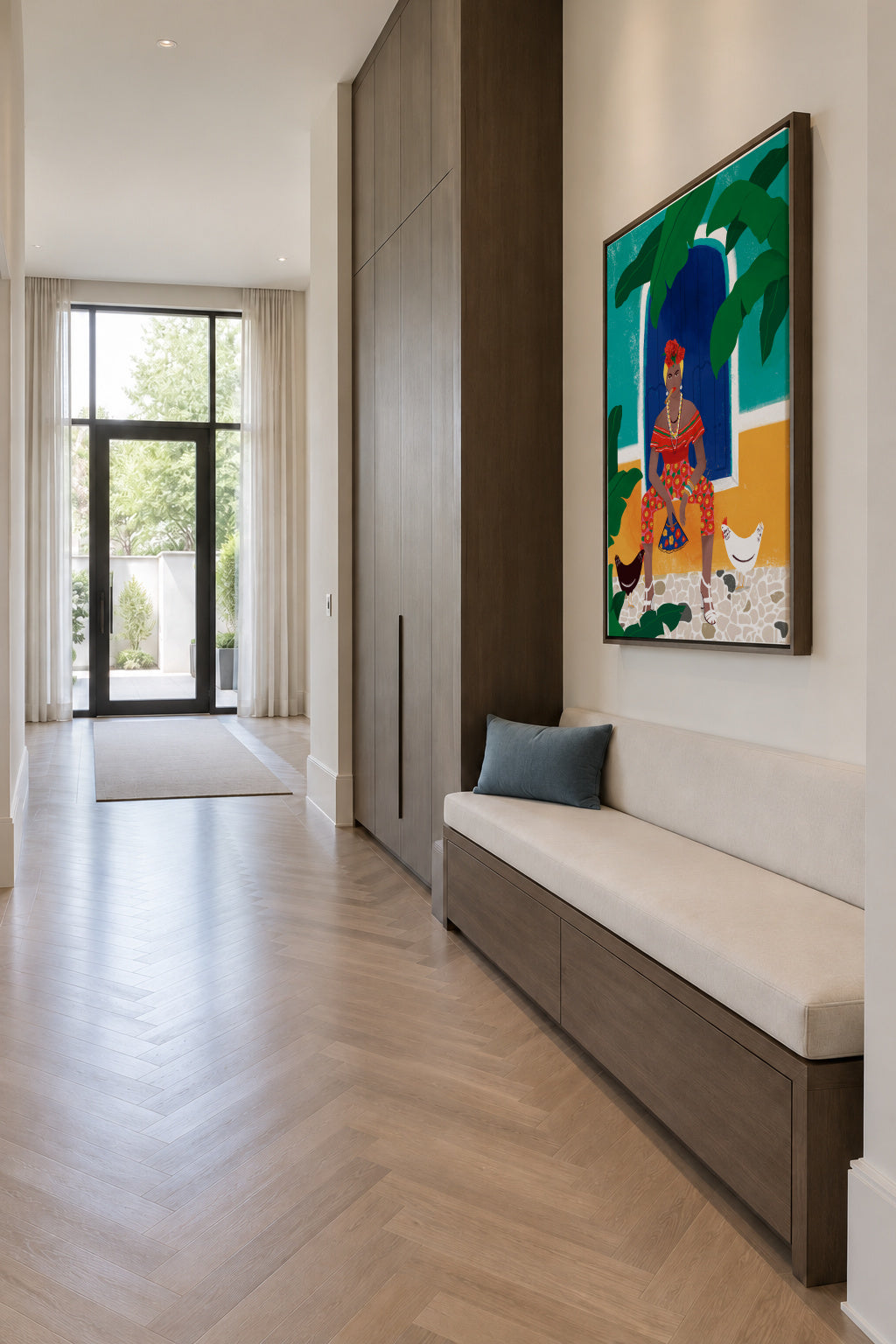Femm au cigare - Framed canvas in an interior