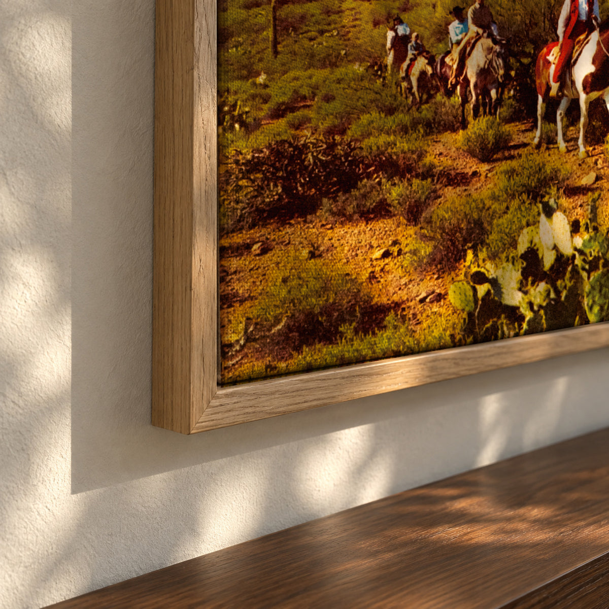 Illusionary Cowboys - Framed canvas detail