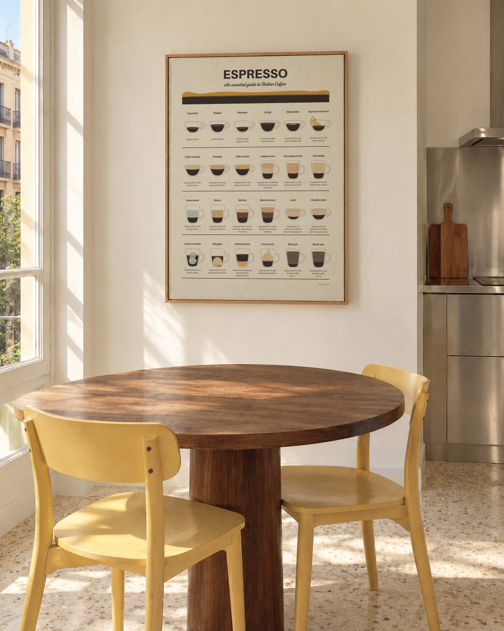 Espresso Guide - Framed canvas in an interior