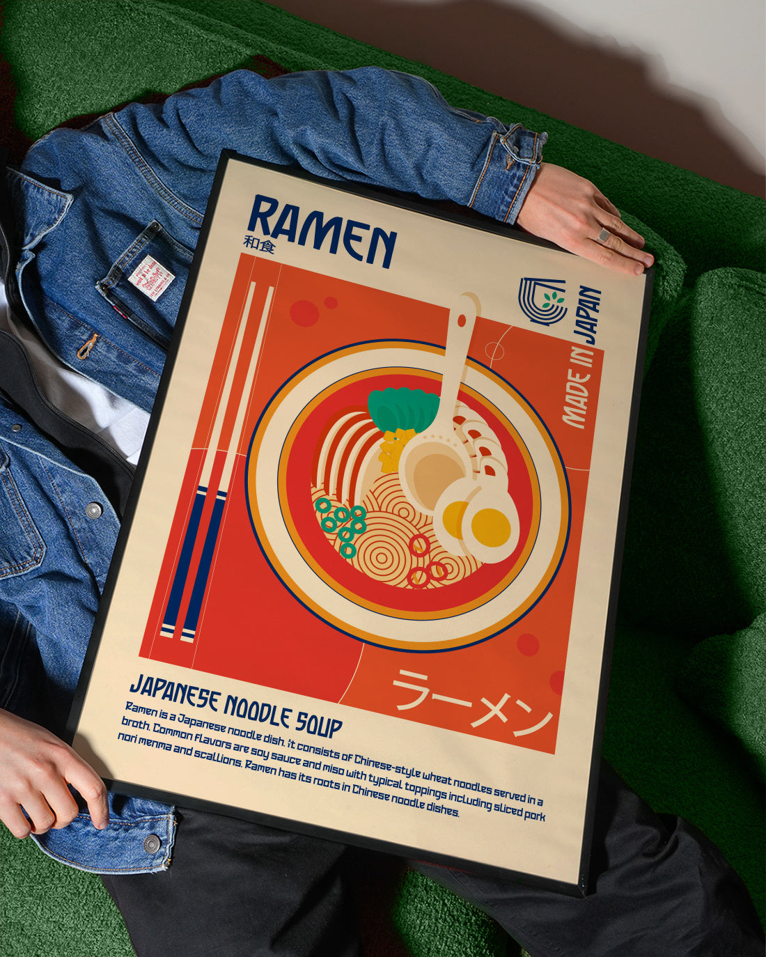 Ramen Japanese Food Print - Framed poster detail