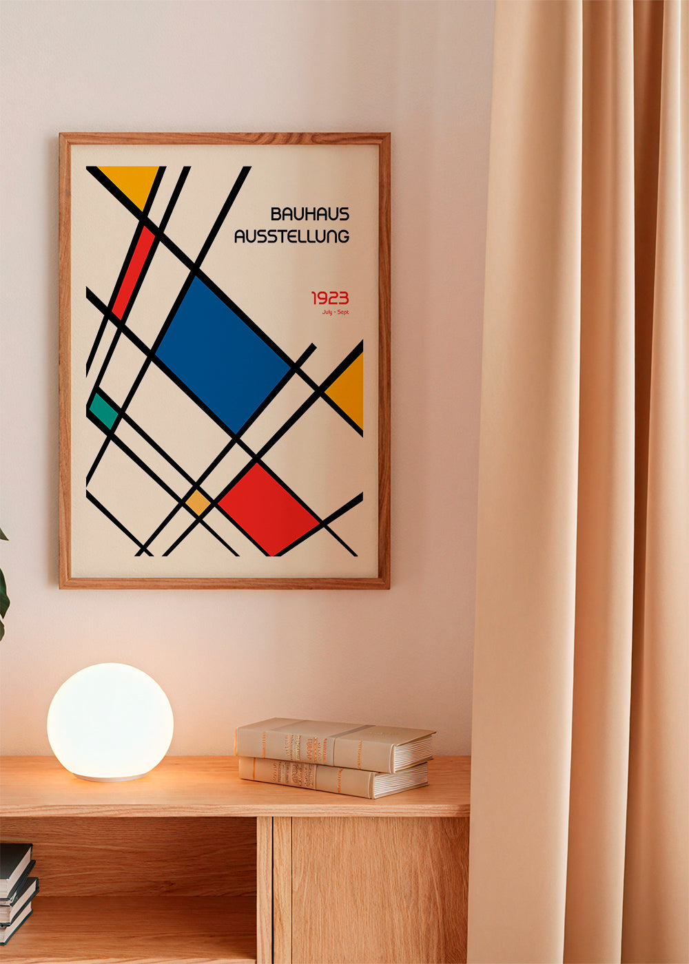 Stampa Su Tela Astratta Bauhaus 40x50 Cm - Poster Con Linee Geometriche Per Decorare Camera Da Letto, Soggiorno, Ufficio (Senza Cornice, Design Moderno)