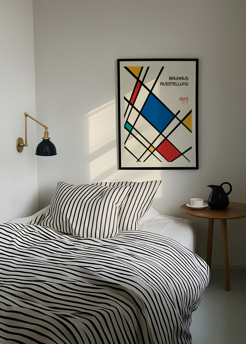 Bauhaus Geometric Design Retro - Framed poster in an interior