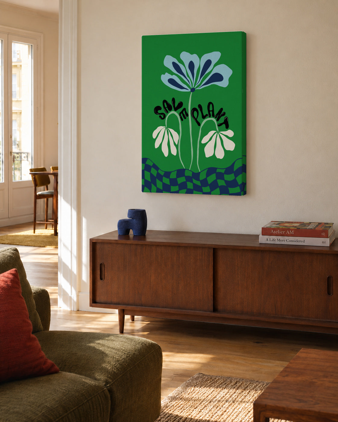 Save Plants - Unframed canvas in an interior