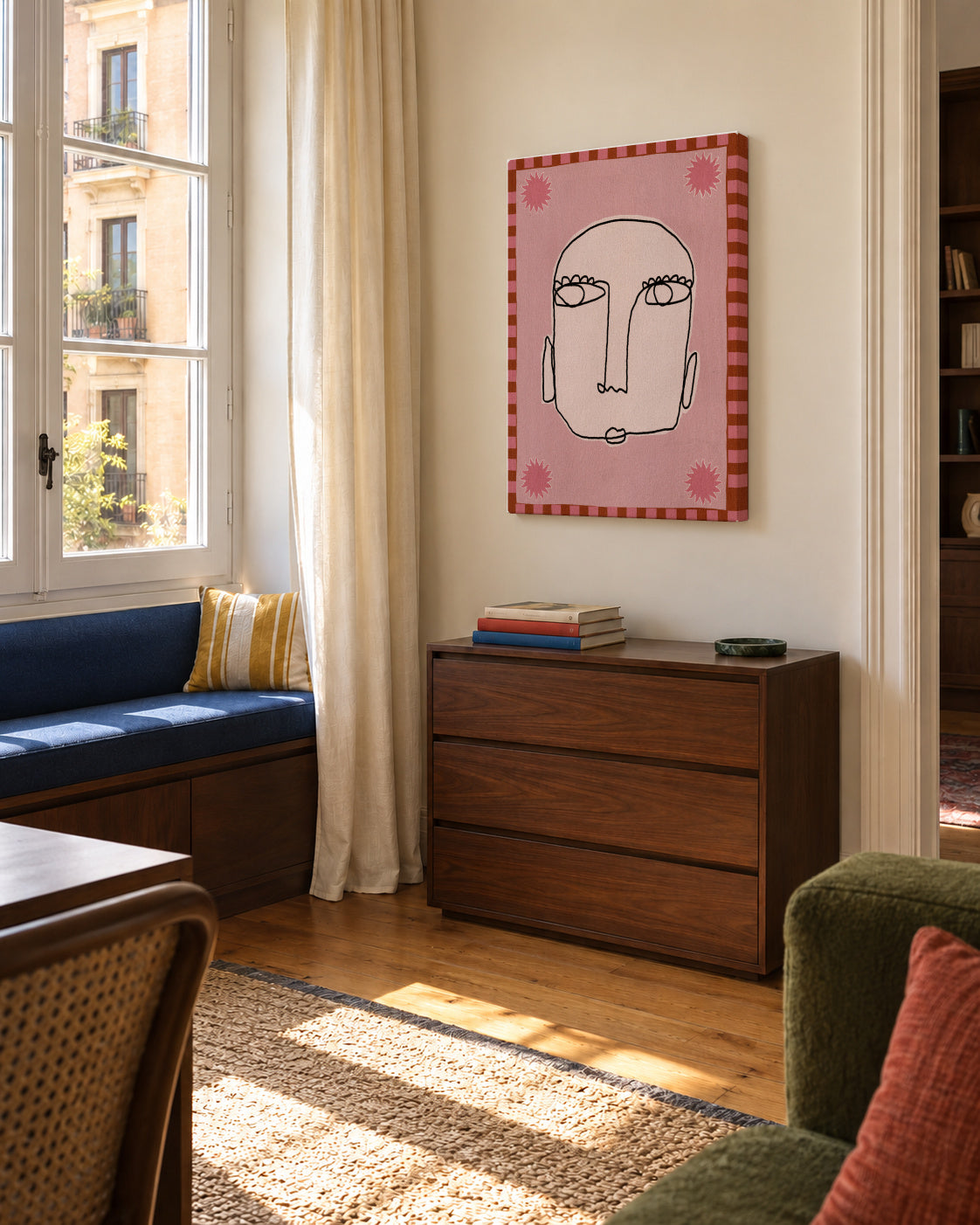 Under the sun 1 - Unframed canvas in an interior