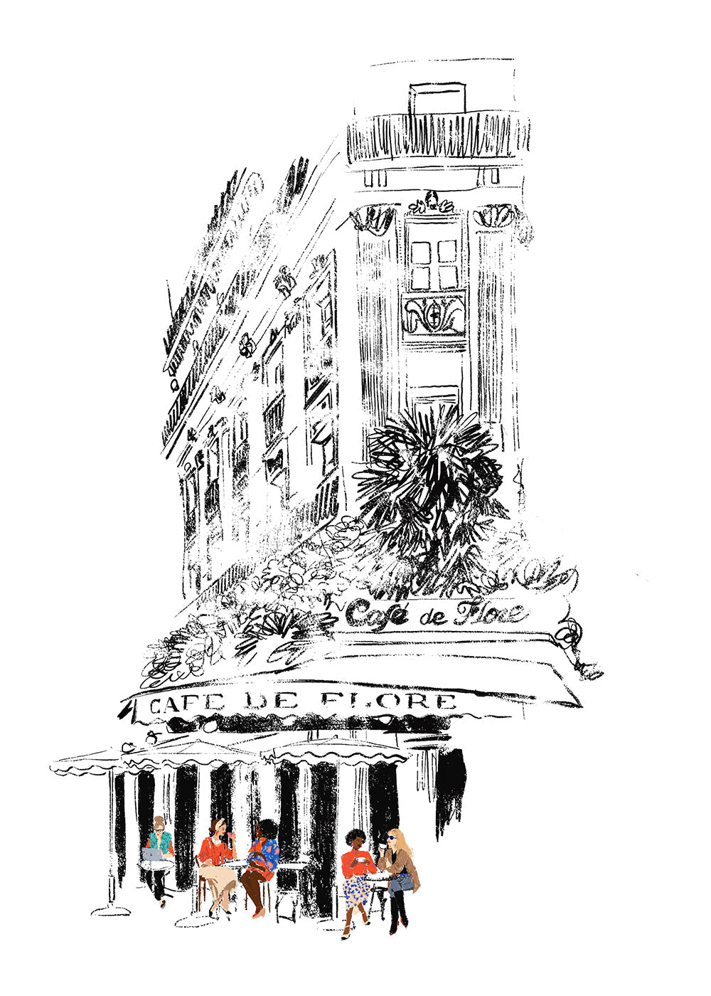 Illustrazione Café de Flore Paris