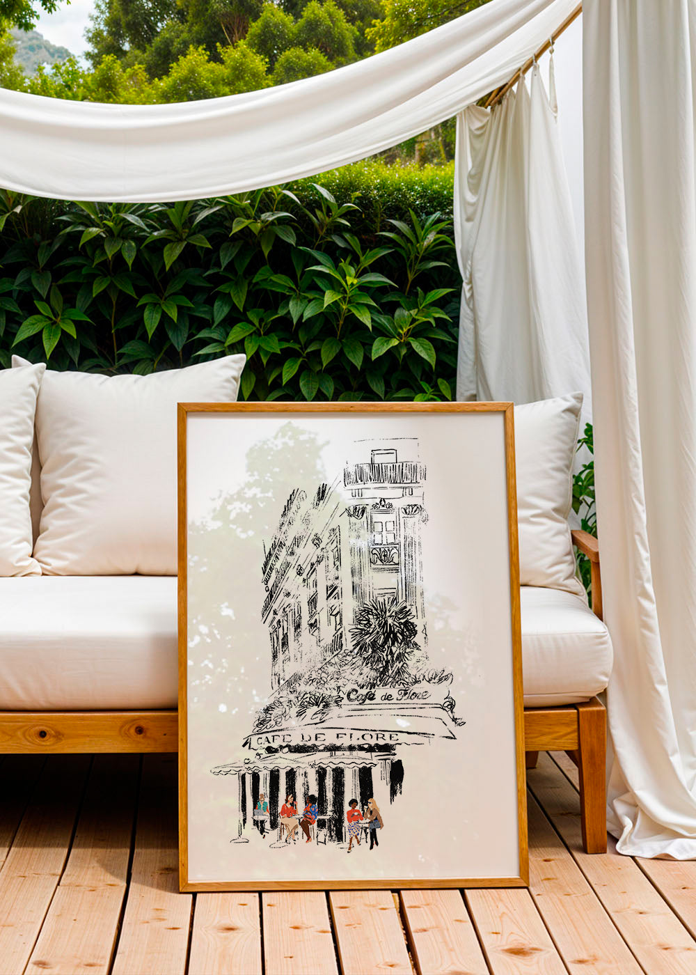 Illustrazione Café de Flore Paris