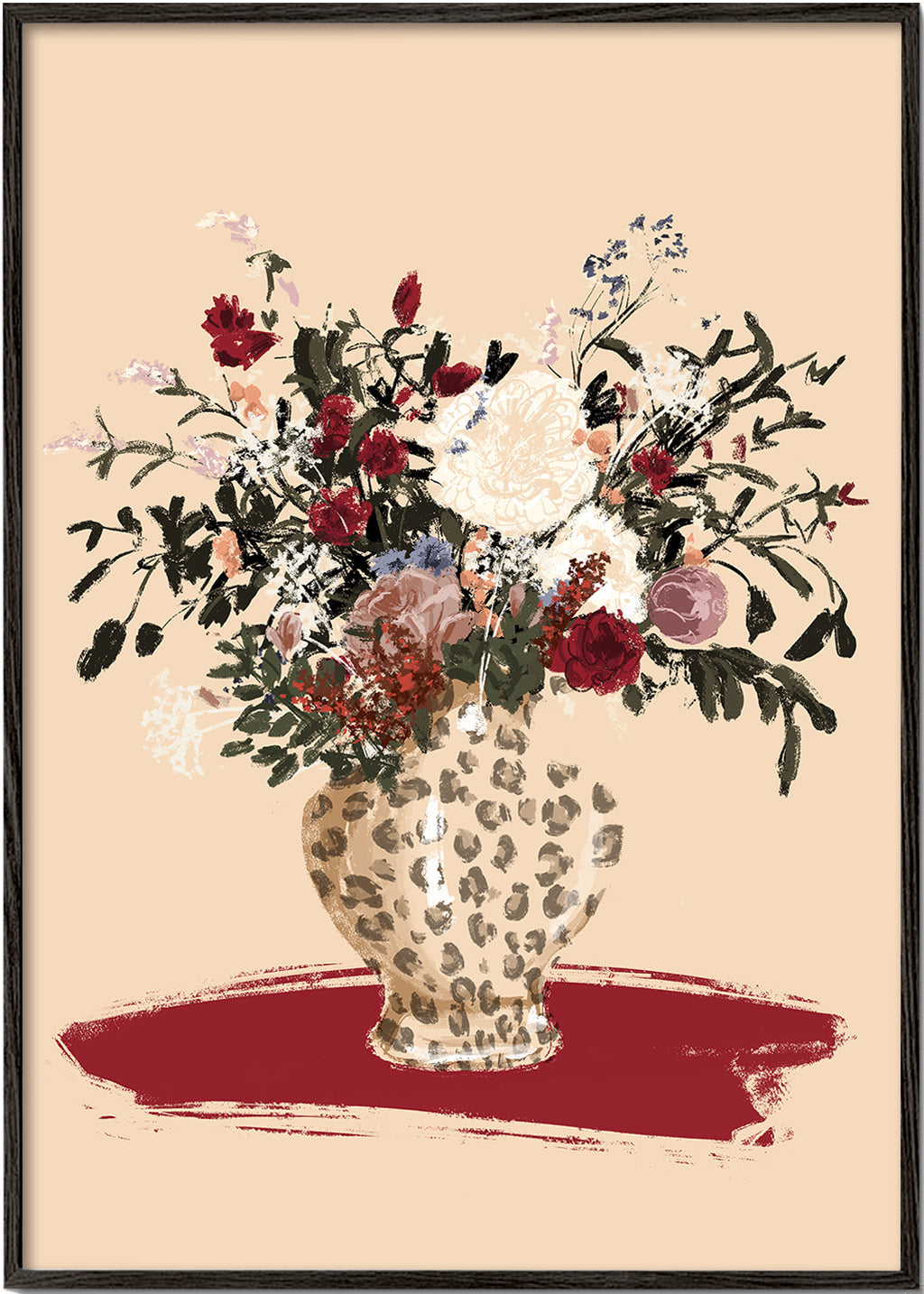 Illustrazione Flowers in a leopard vase