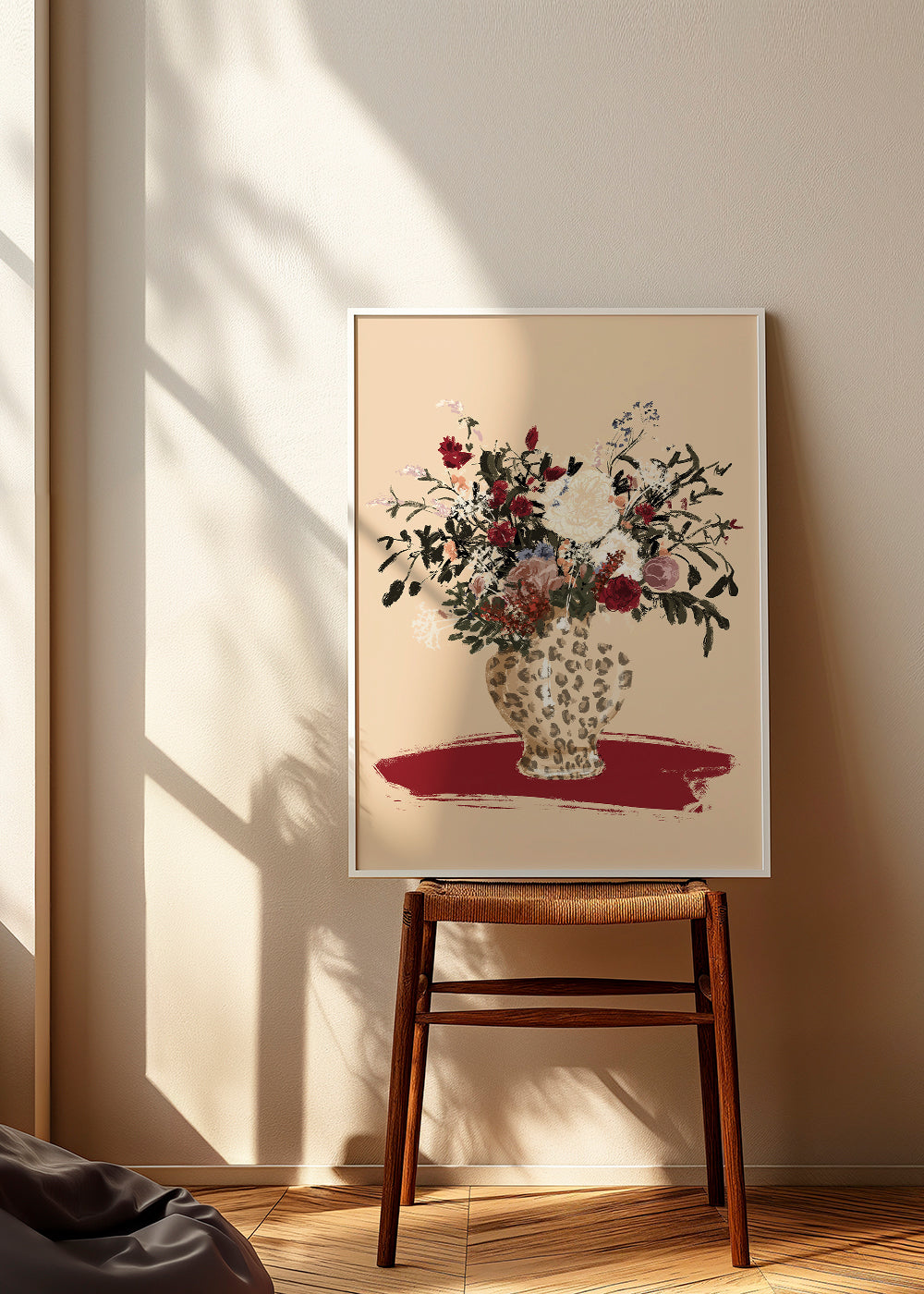 Illustrazione Flowers in a leopard vase