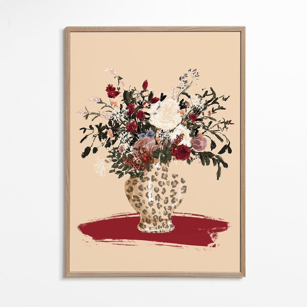 Illustrazione Flowers in a leopard vase