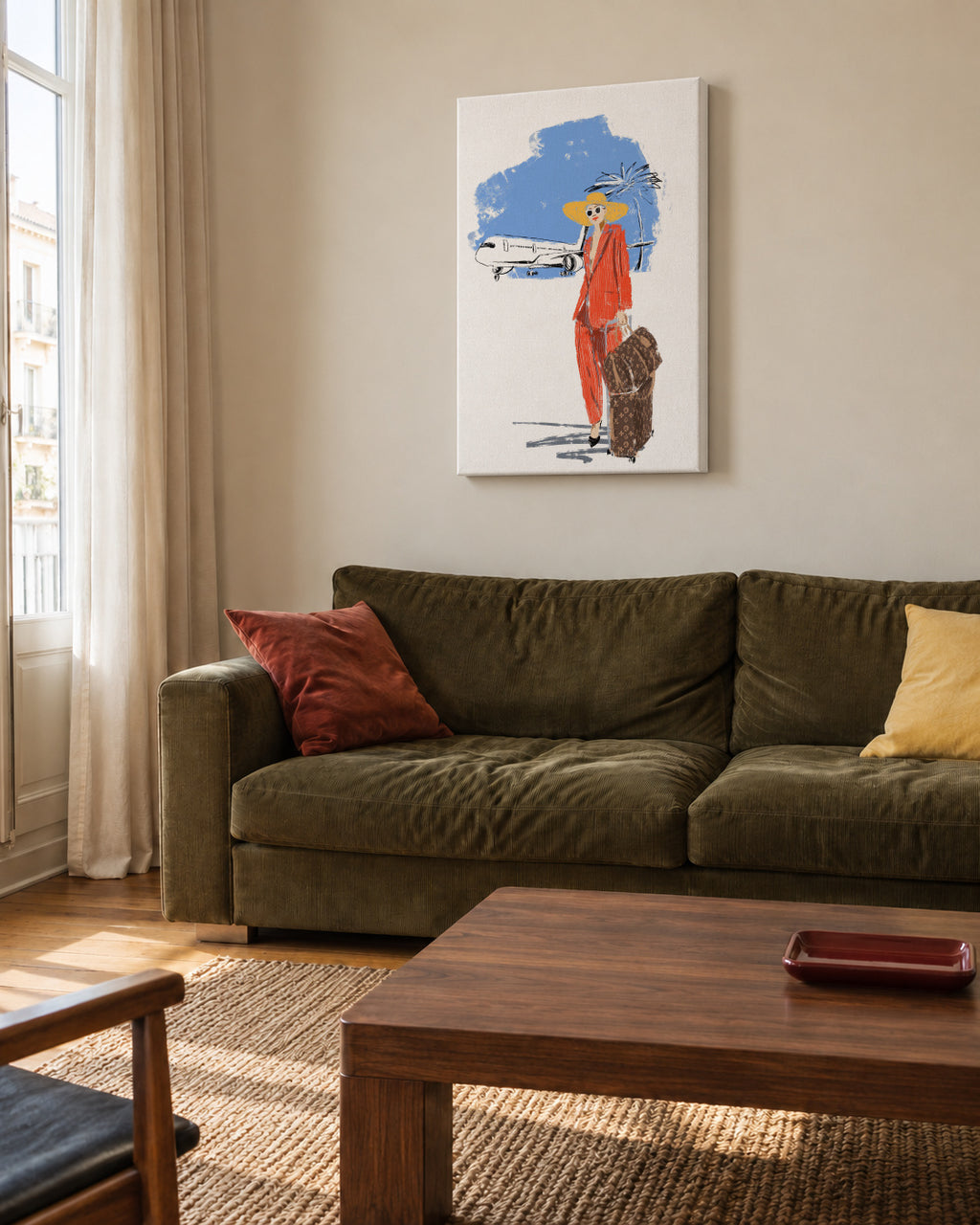 Travel - Unframed canvas in an interior