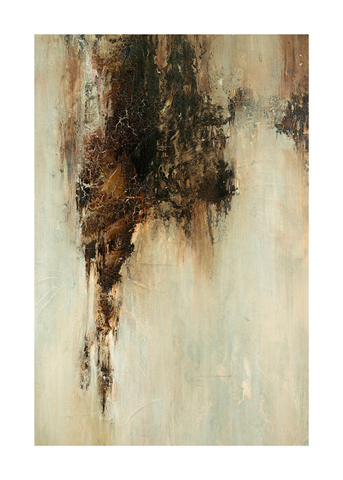 Cuadro abstracto textura terrosa vertical