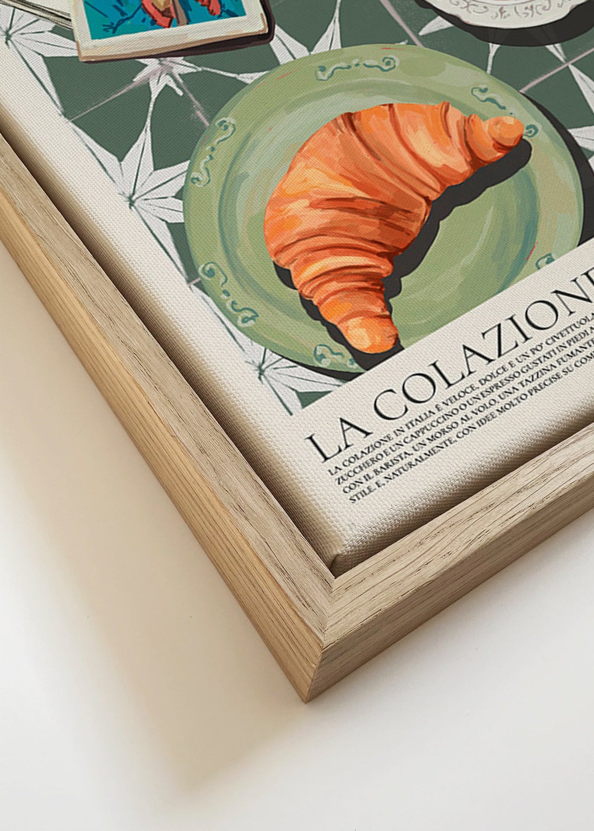 Quadro per cucina con cornetto e rivista