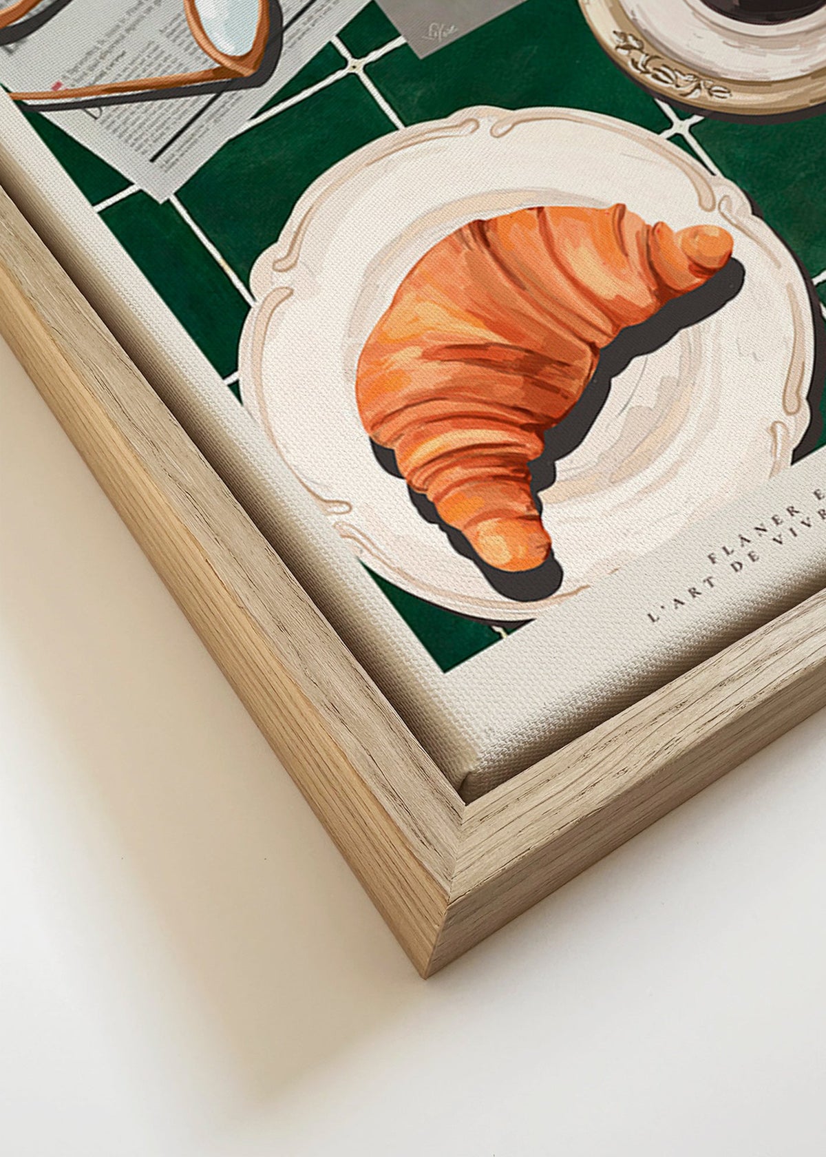 Arte da cucina con croissant e caffè