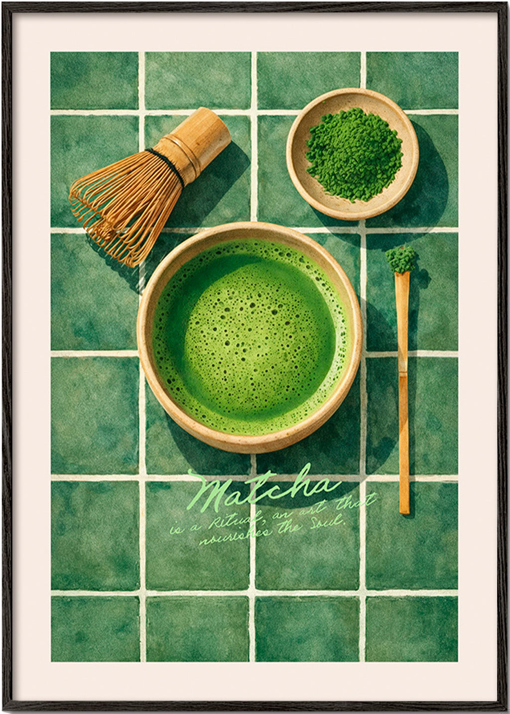 Arte para cucina: Matcha e utensili