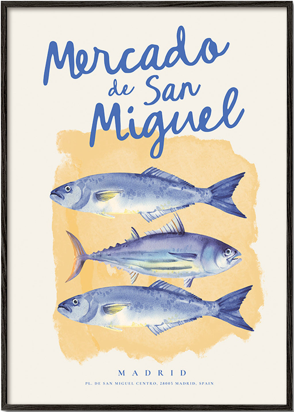 Arte da cucina Mercado de San Miguel con pesci blu